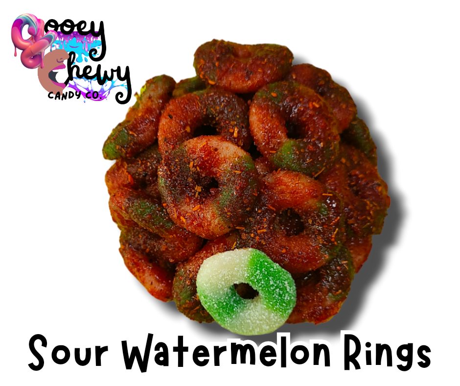 Watermelon Rings Sweets Sour Watermelon Rings – Gooey Chewy Candy Co.
